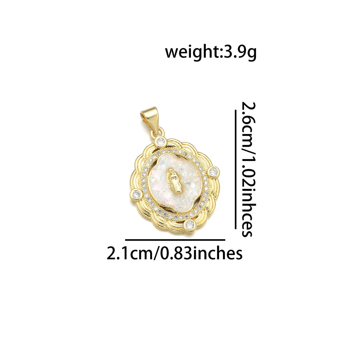 1 Piece Copper Zircon 18K Gold Plated Color Block Pendant