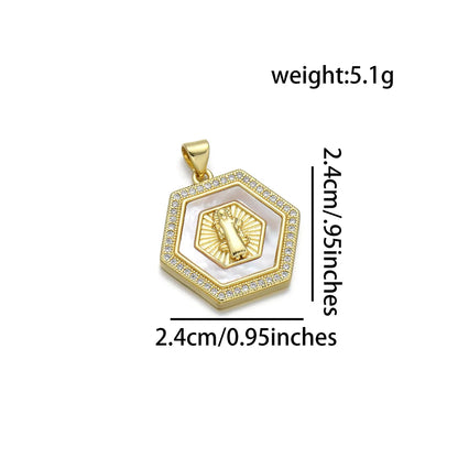 1 Piece Copper Zircon 18K Gold Plated Cross Pendant