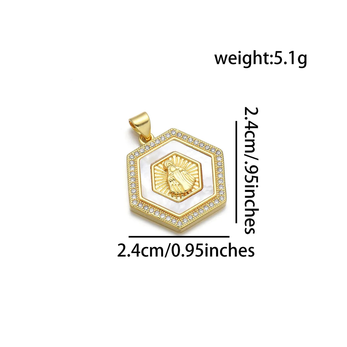 1 Piece Copper Zircon 18K Gold Plated Cross Pendant