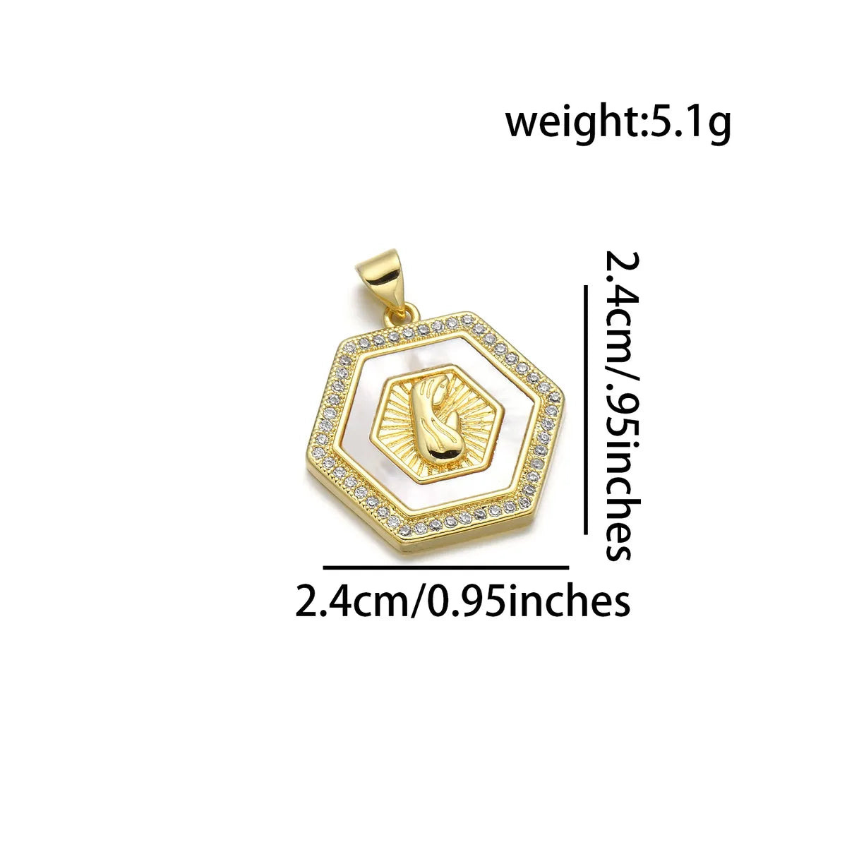 1 Piece Copper Zircon 18K Gold Plated Cross Pendant