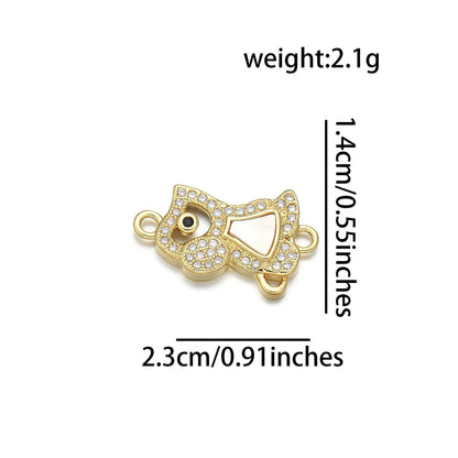 1 Piece Copper Zircon 18K Gold Plated Dog Pendant