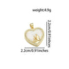 1 Piece Copper Zircon 18K Gold Plated Heart Shape Polished Pendant