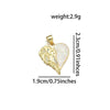 1 Piece Copper Zircon 18K Gold Plated Heart Shape Polished Pendant