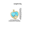 1 Piece Copper Zircon 18K Gold Plated Heart Shape Polished Pendant