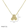 1 Piece Copper Zircon 18K Gold Plated Letter Pendant