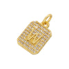 1 Piece Copper Zircon 18K Gold Plated Letter Pendant