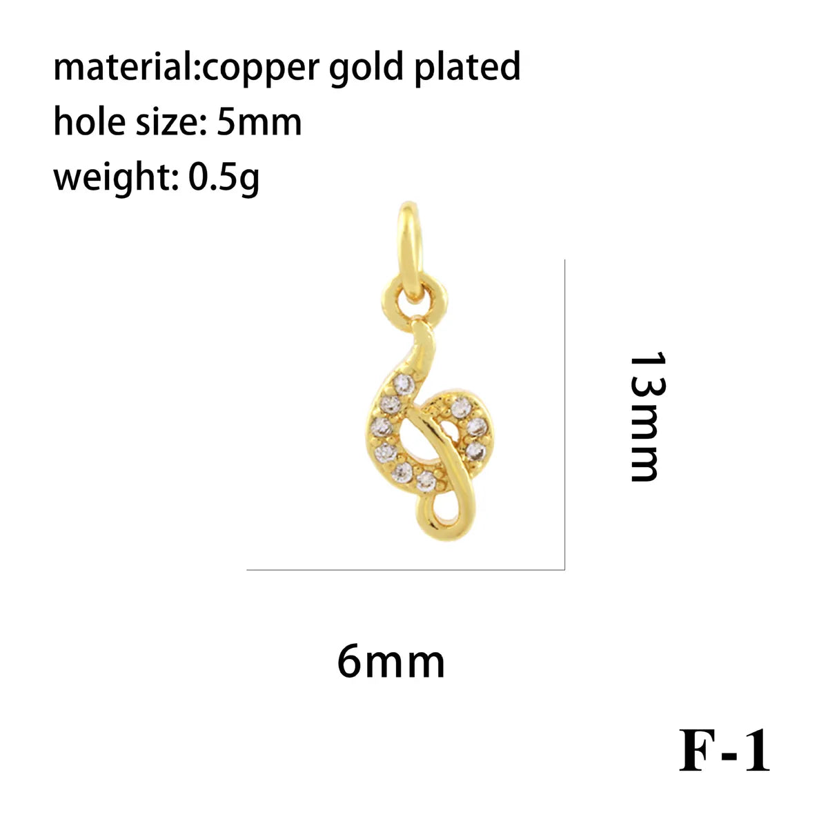 1 Piece Copper Zircon 18K Gold Plated Plating Inlay Pendant