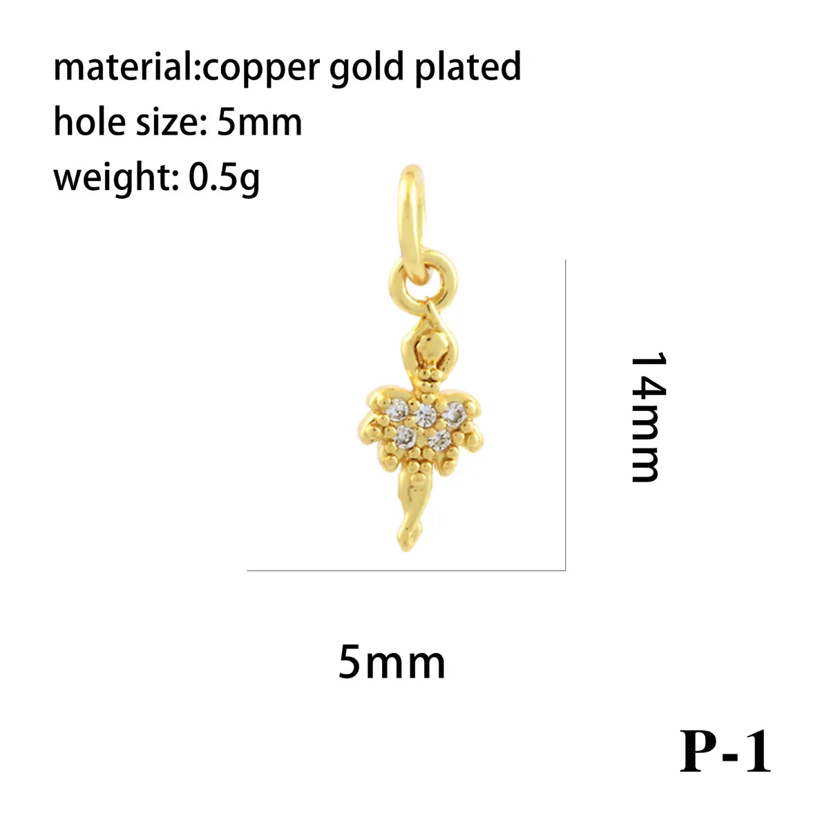 1 Piece Copper Zircon 18K Gold Plated Plating Inlay Pendant