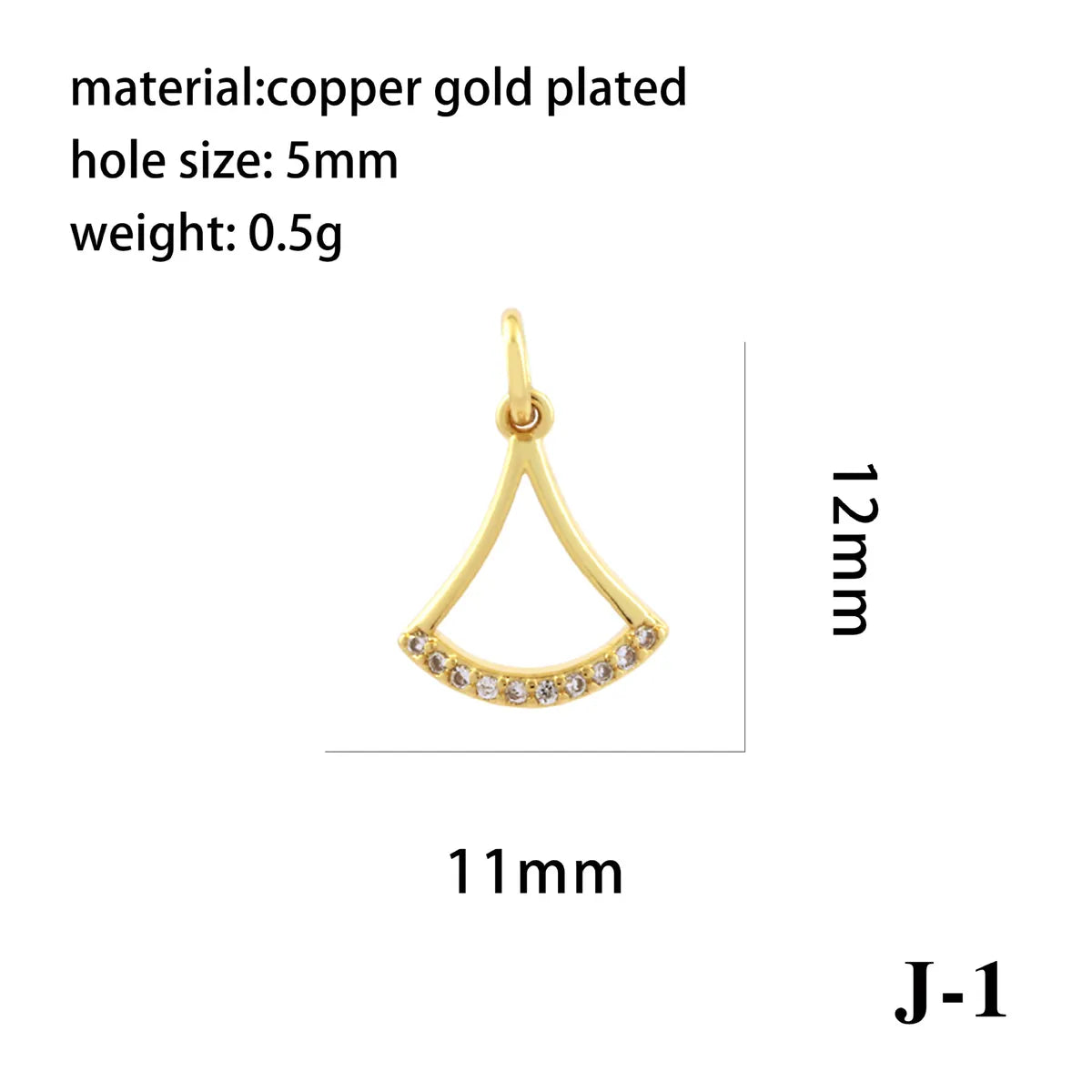 1 Piece Copper Zircon 18K Gold Plated Plating Inlay Pendant