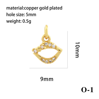 1 Piece Copper Zircon 18K Gold Plated Plating Inlay Pendant