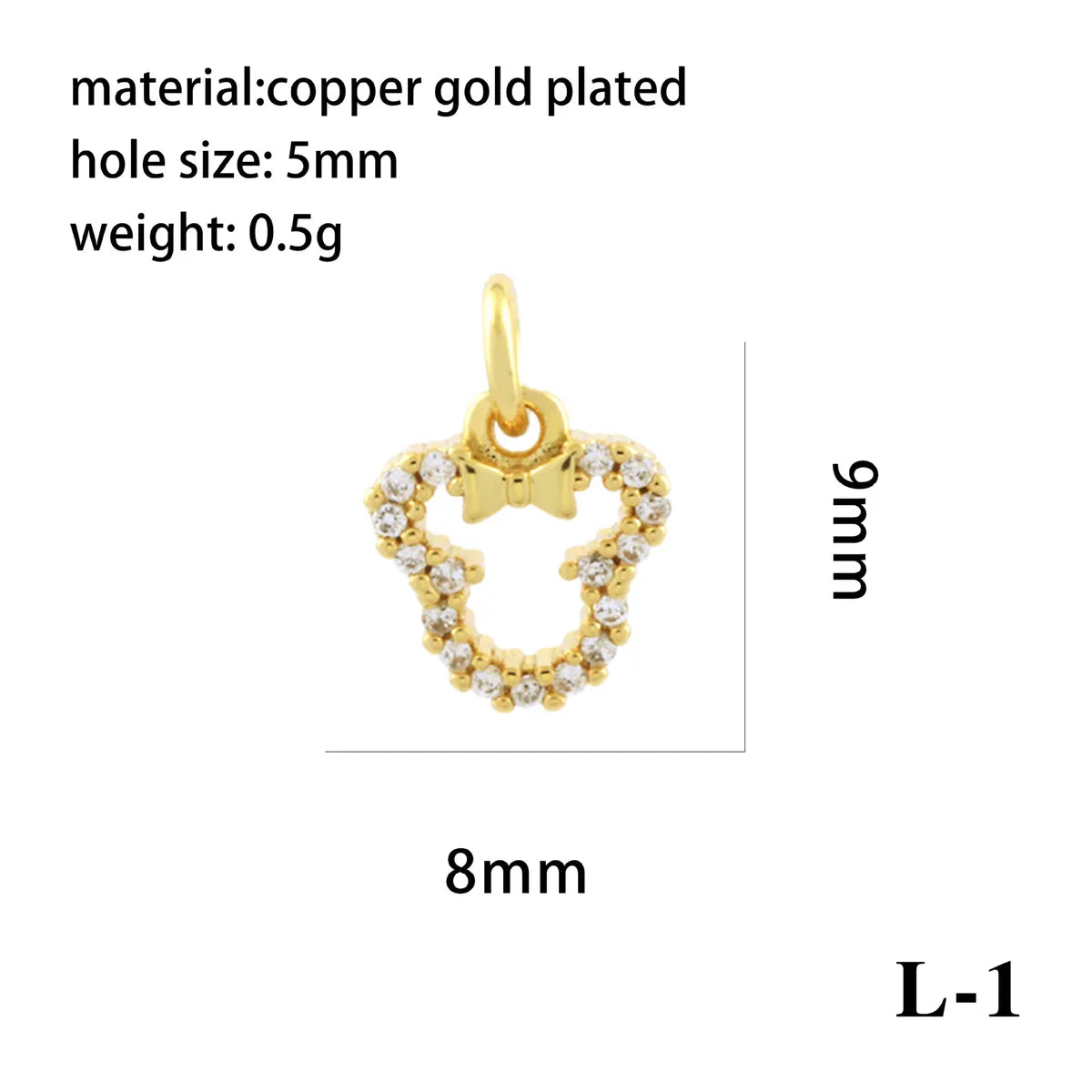 1 Piece Copper Zircon 18K Gold Plated Plating Inlay Pendant