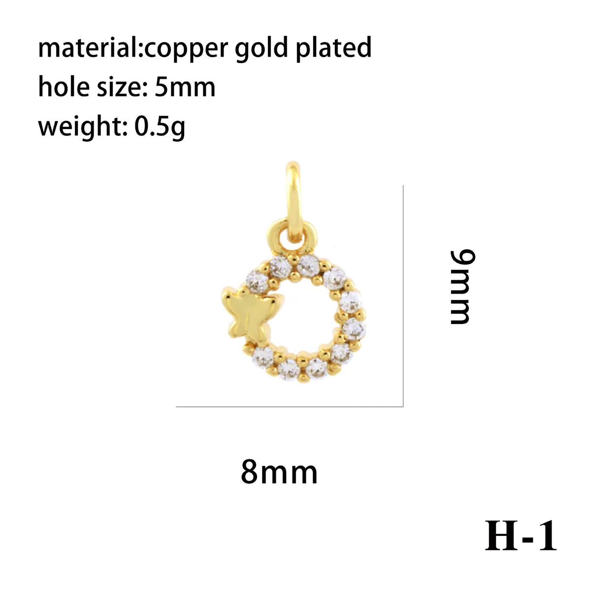 1 Piece Copper Zircon 18K Gold Plated Plating Inlay Pendant