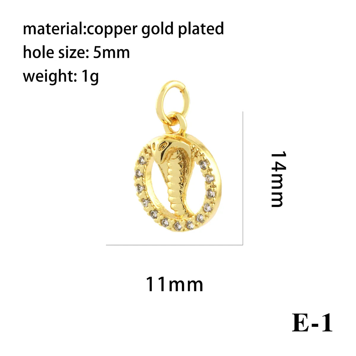 1 Piece Copper Zircon 18K Gold Plated Plating Inlay Pendant