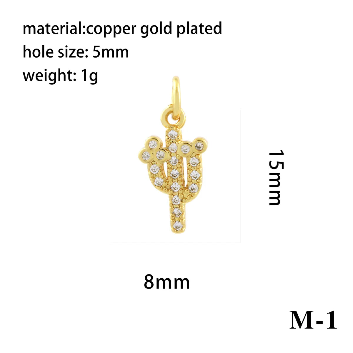 1 Piece Copper Zircon 18K Gold Plated Plating Inlay Pendant