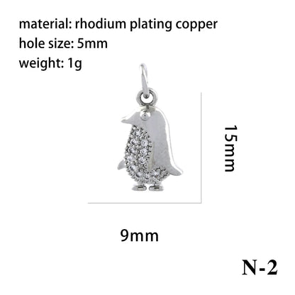 1 Piece Copper Zircon 18K Gold Plated Plating Inlay Pendant