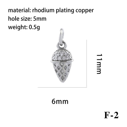 1 Piece Copper Zircon 18K Gold Plated Plating Inlay Pendant