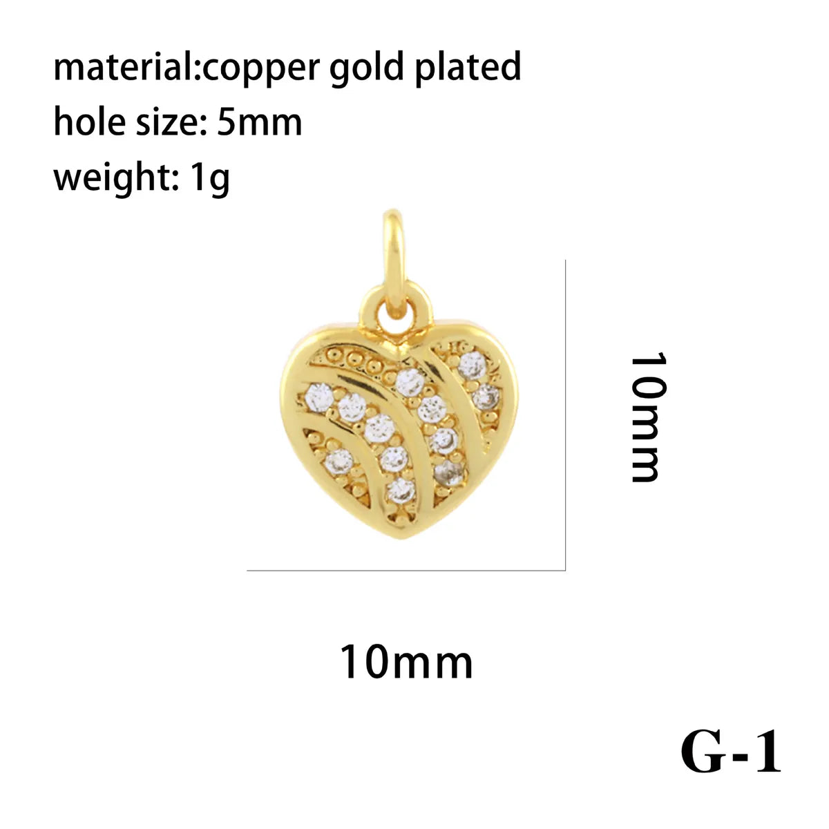 1 Piece Copper Zircon 18K Gold Plated Plating Inlay Pendant