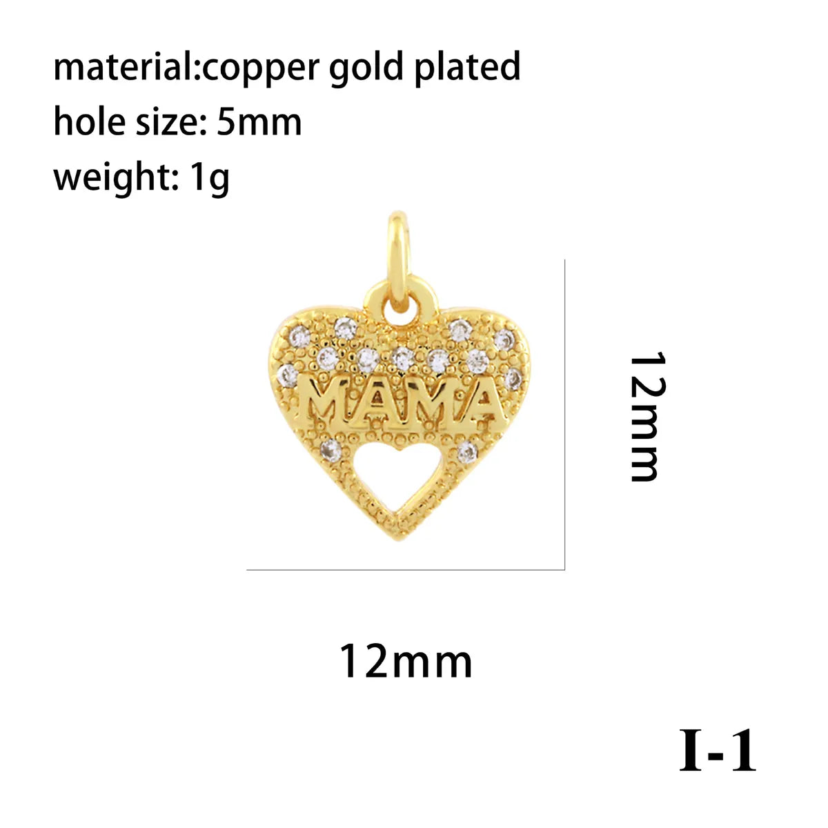 1 Piece Copper Zircon 18K Gold Plated Plating Inlay Pendant