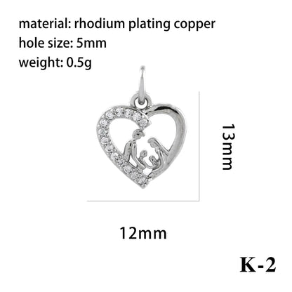 1 Piece Copper Zircon 18K Gold Plated Plating Inlay Pendant