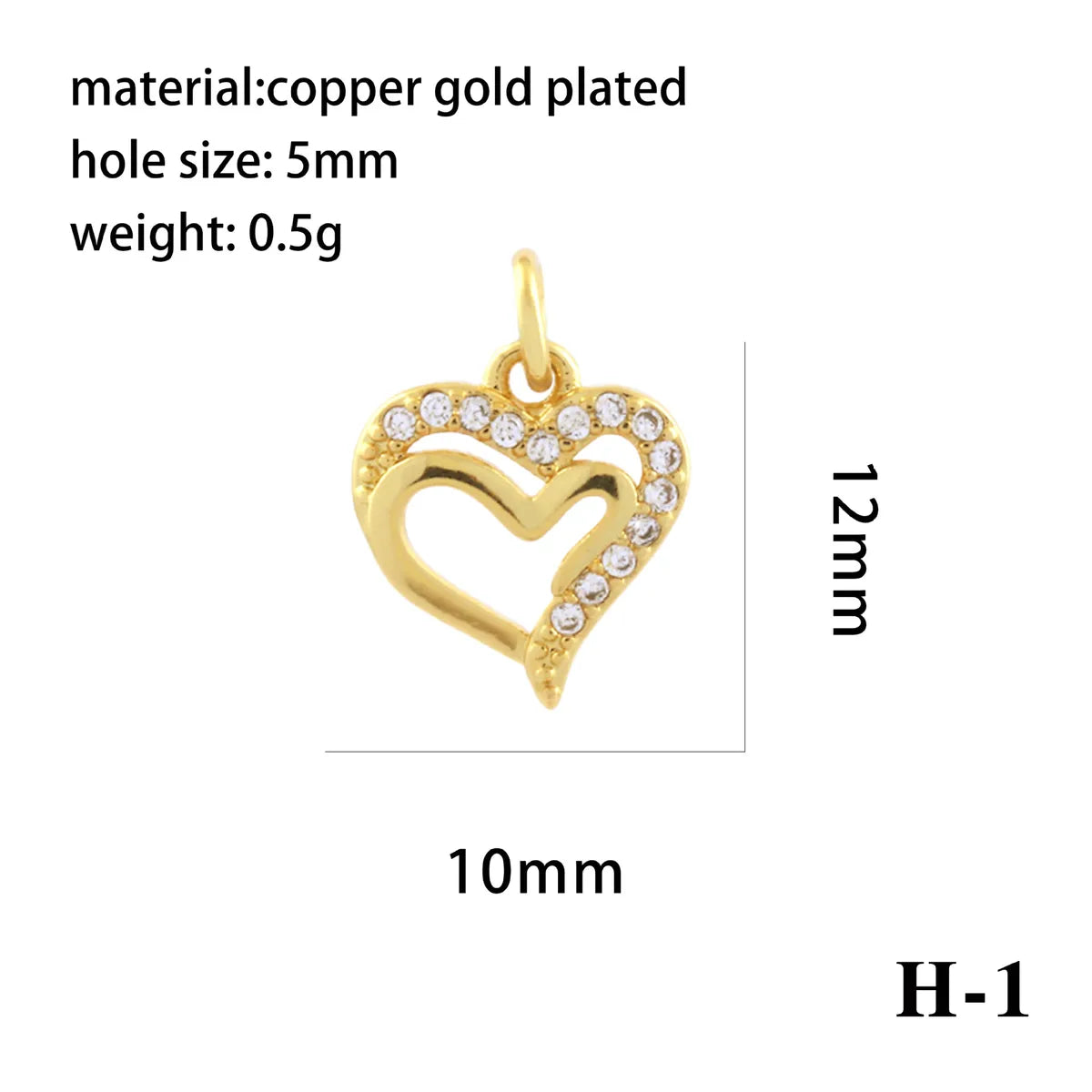 1 Piece Copper Zircon 18K Gold Plated Plating Inlay Pendant