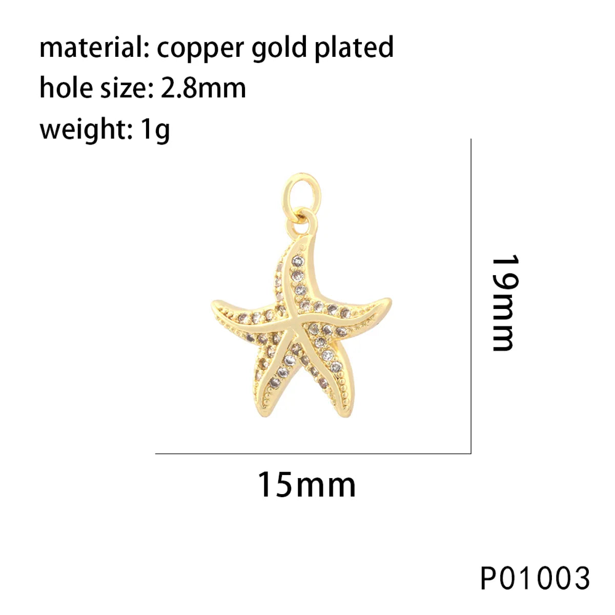 1 Piece Copper Zircon 18K Gold Plated Star Moon Shell Polished Pendant