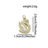 1 Piece Copper Zircon 18K Gold Plated Swan Pendant