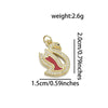 1 Piece Copper Zircon 18K Gold Plated Swan Pendant