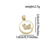 1 Piece Copper Zircon 18K Gold Plated Swan Pendant