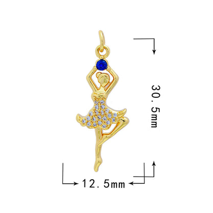 1 Piece Copper Zircon Butterfly Bird Pendant