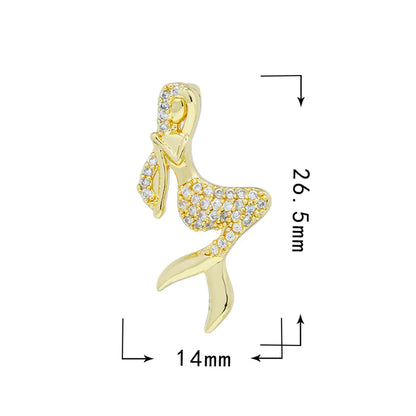 1 Piece Copper Zircon Butterfly Bird Pendant