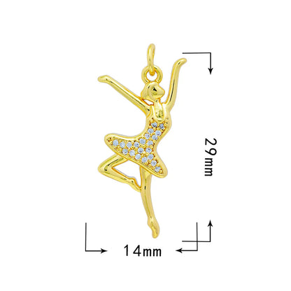 1 Piece Copper Zircon Butterfly Bird Pendant