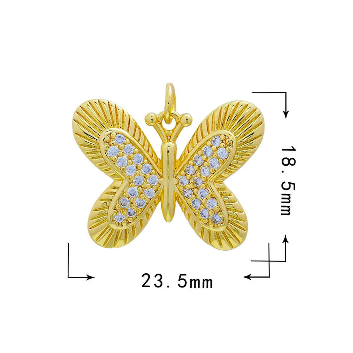 1 Piece Copper Zircon Butterfly Bird Pendant