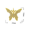 1 Piece Copper Zircon Butterfly Bird Pendant