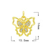 1 Piece Copper Zircon Butterfly Bird Pendant