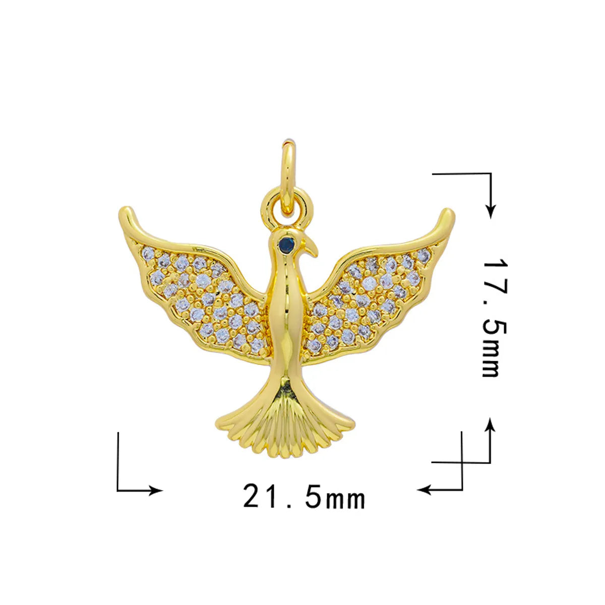 1 Piece Copper Zircon Butterfly Bird Pendant