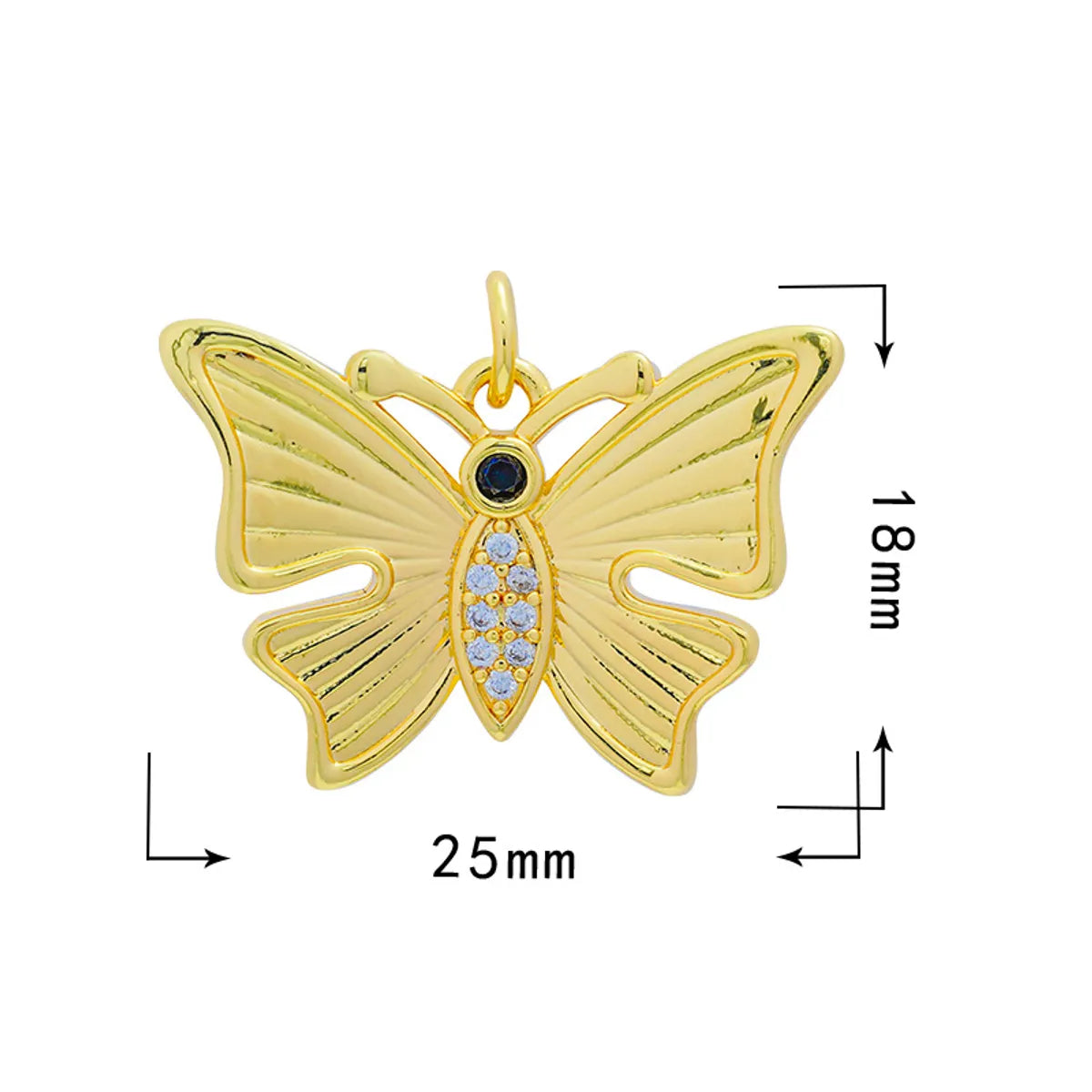 1 Piece Copper Zircon Butterfly Bird Pendant