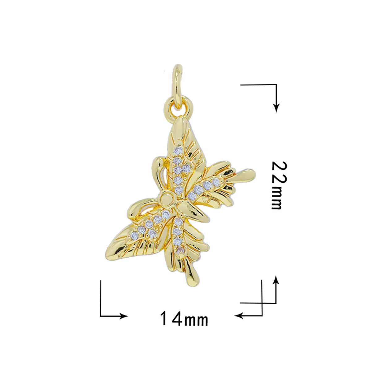 1 Piece Copper Zircon Butterfly Bird Pendant