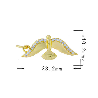 1 Piece Copper Zircon Butterfly Bird Pendant