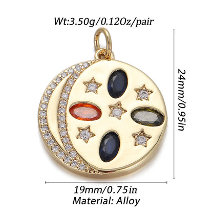 1 Piece Copper Zircon Color Block Pendant