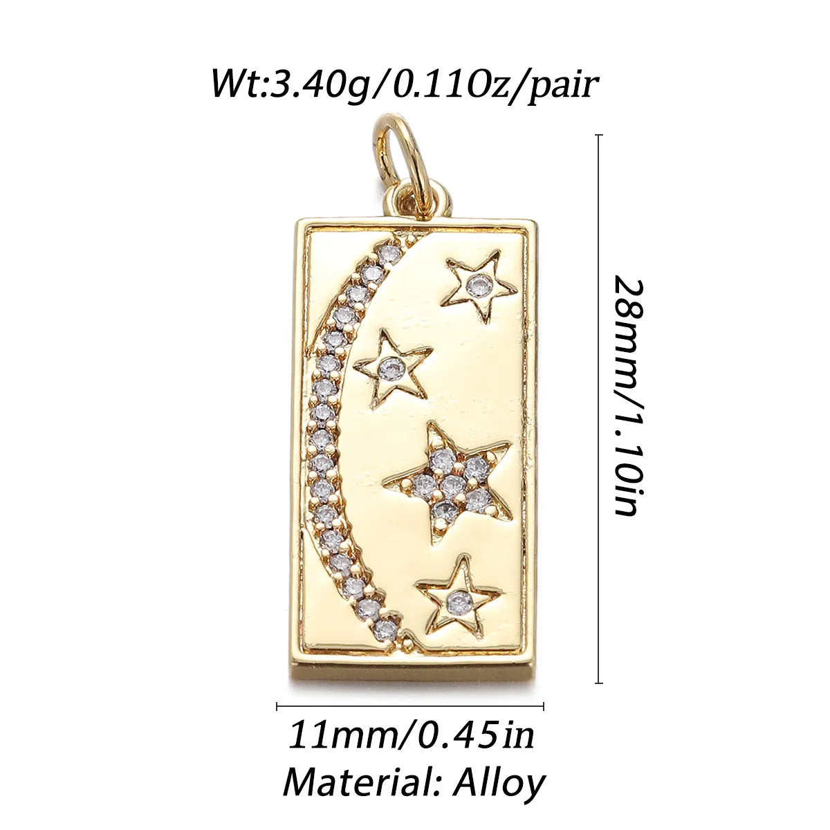 1 Piece Copper Zircon Color Block Pendant