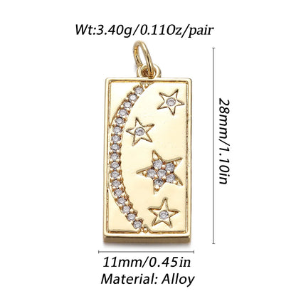 1 Piece Copper Zircon Color Block Pendant