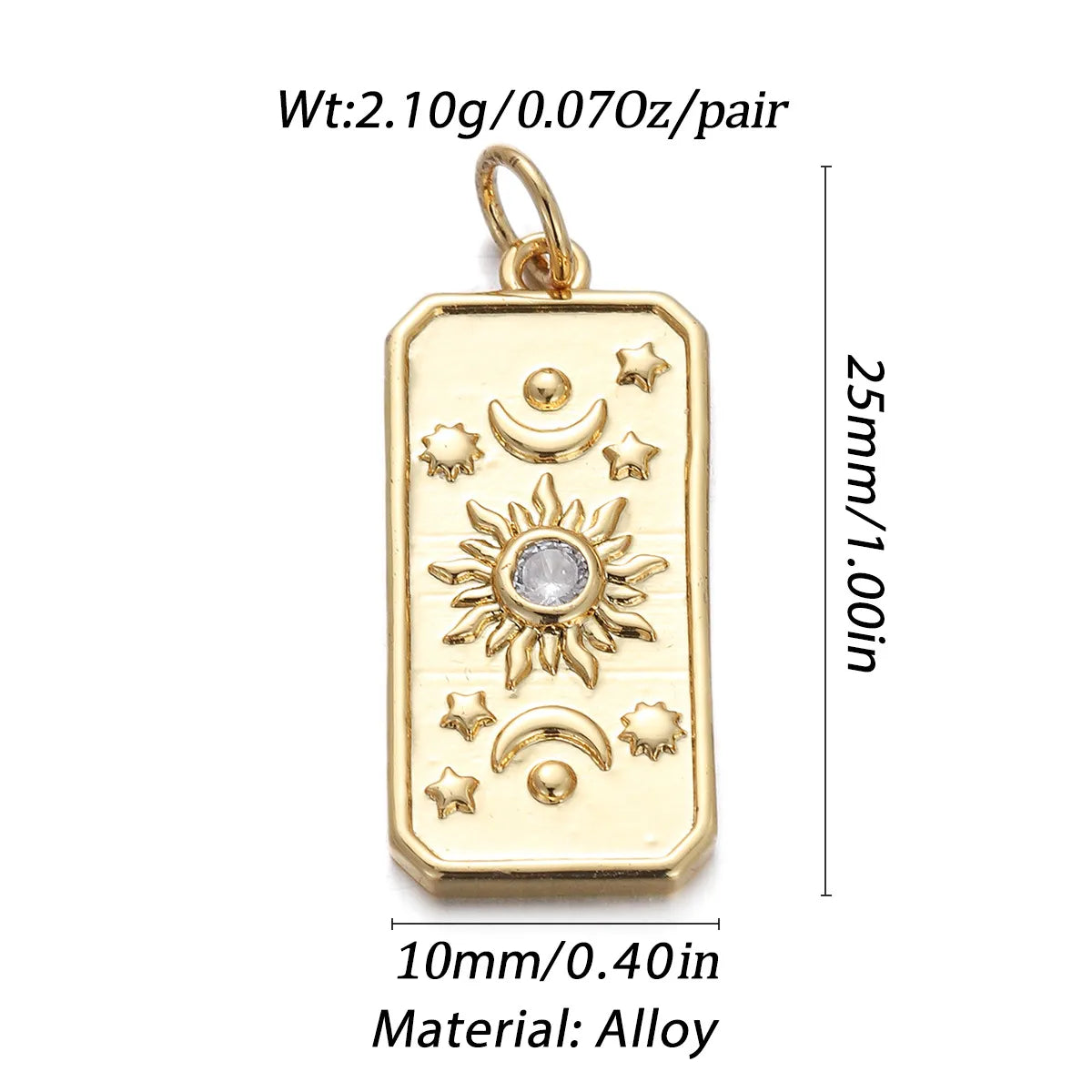 1 Piece Copper Zircon Color Block Pendant