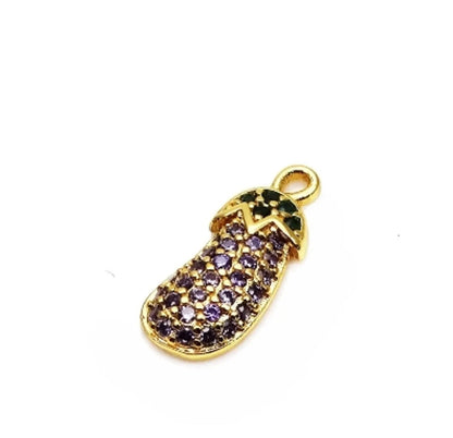 1 Piece Copper Zircon Fruit Pendant