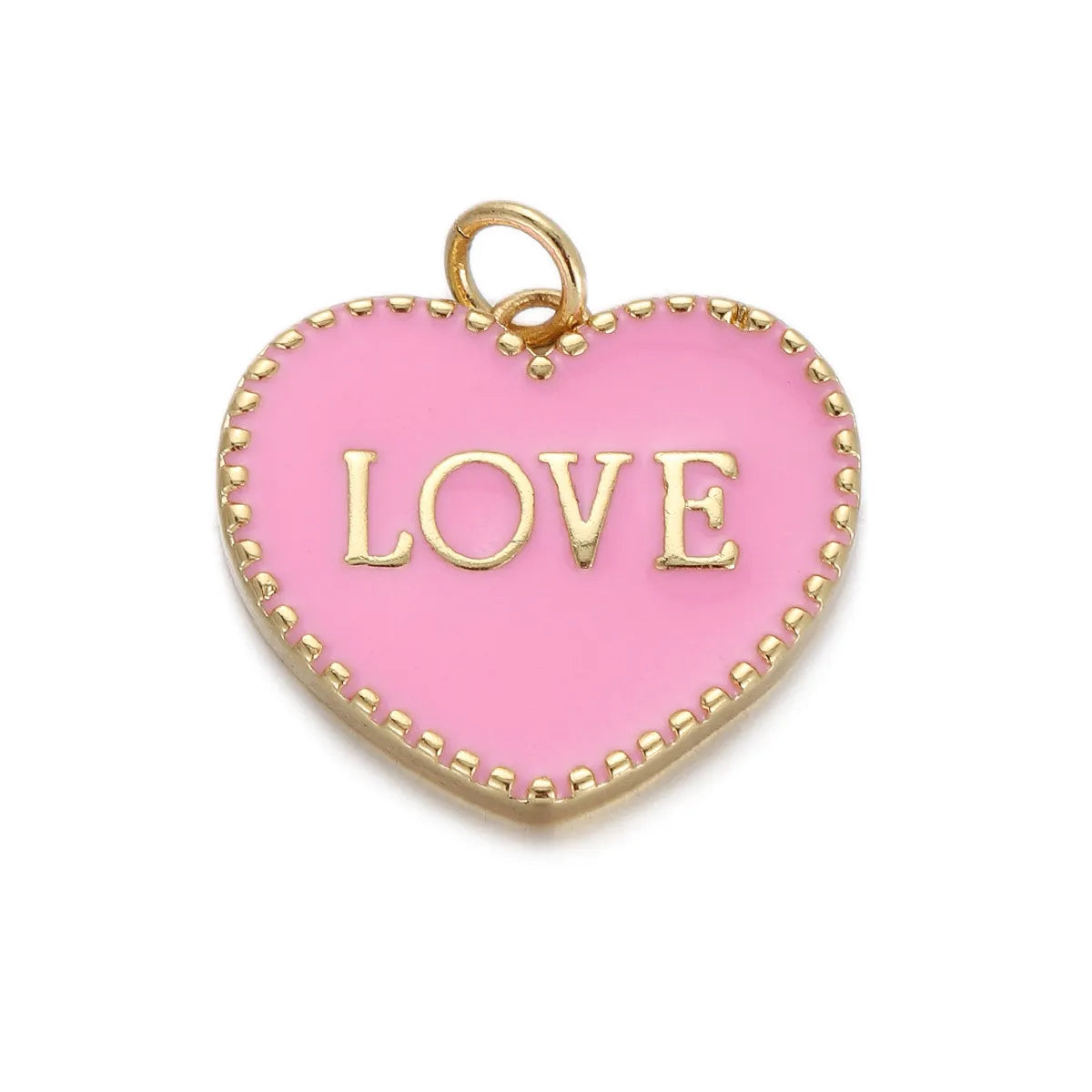 1 Piece Copper Zircon Gold Plated Letter Heart Shape Pendant