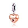 1 Piece Copper Zircon Infinity Heart Shape Pendant