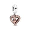 1 Piece Copper Zircon Infinity Heart Shape Pendant