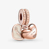 1 Piece Copper Zircon Letter Heart Shape Pendant