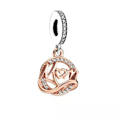 1 Piece Copper Zircon Letter Heart Shape Pendant