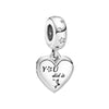 1 Piece Copper Zircon Letter Heart Shape Pendant