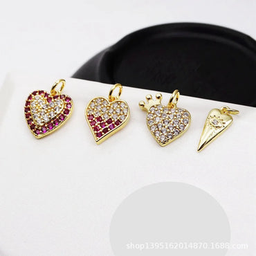 1 Piece Copper Zircon Letter Star Heart Shape Pendant